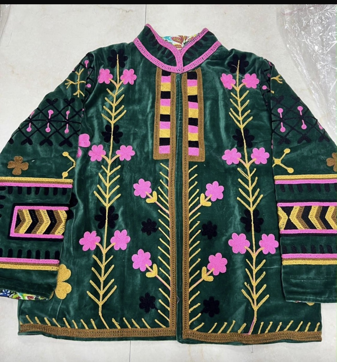 Veste Indienne vert sapin – Image 2